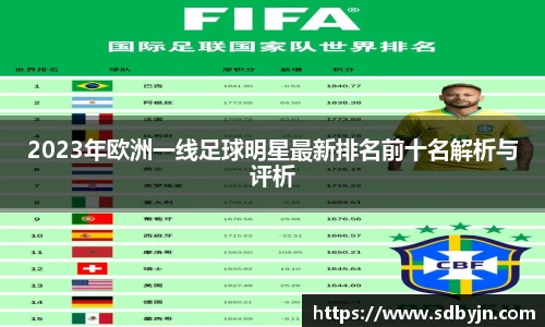 2023年欧洲一线足球明星最新排名前十名解析与评析
